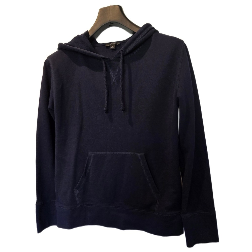 J. Crew‎ Navy Blue French Terry Pullover Hoodie Sweatshirt Small